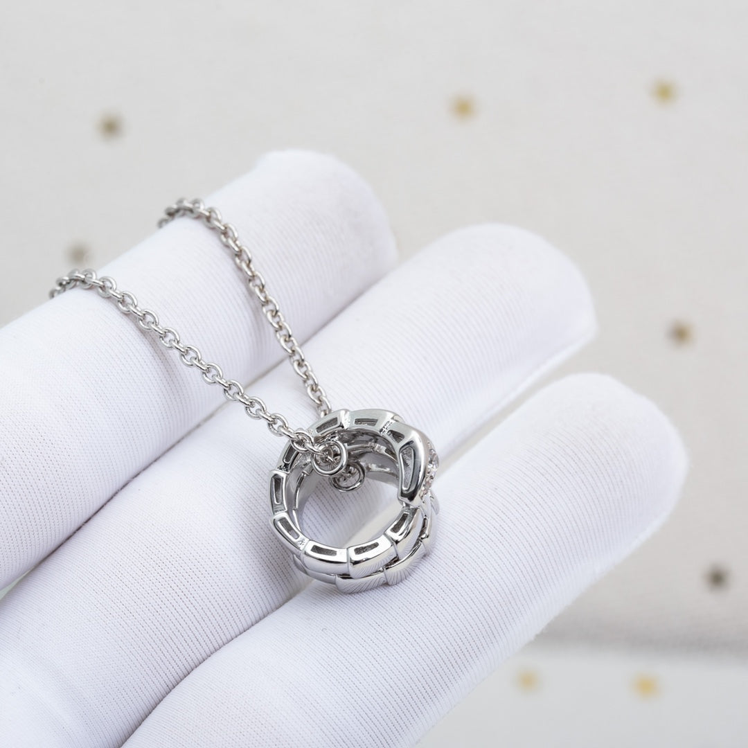[⭐moonlume]SERPENTI SILVER NECKLACE DIAMOND