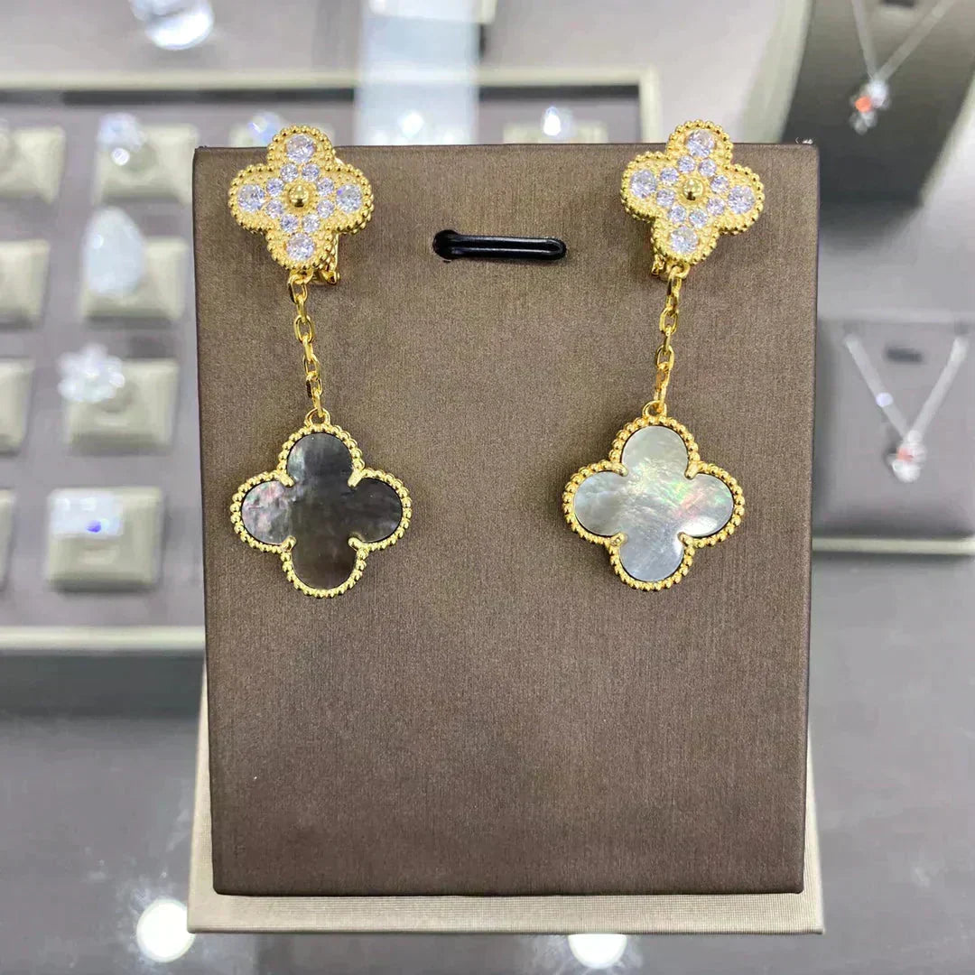 [⭐moonlume]CLOVER  2 MOTIFS  DIAMOND  EARRINGS (MULTIPLE CHOICESç´