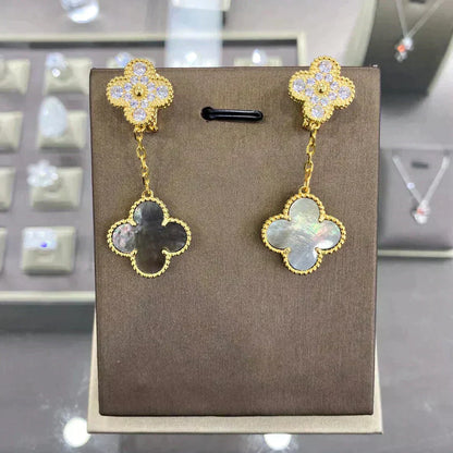 [⭐moonlume]CLOVER  2 MOTIFS  DIAMOND  EARRINGS (MULTIPLE CHOICESç´