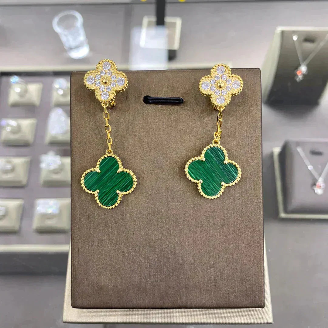 [⭐moonlume]CLOVER  2 MOTIFS  DIAMOND  EARRINGS (MULTIPLE CHOICESç´