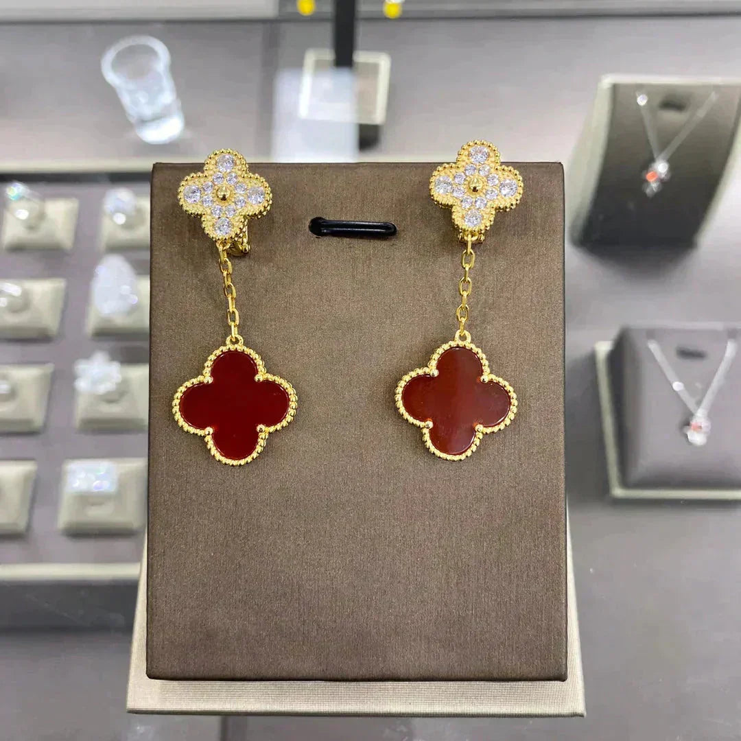 [⭐moonlume]CLOVER  2 MOTIFS  DIAMOND  EARRINGS (MULTIPLE CHOICESç´