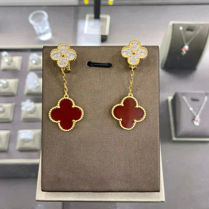 [⭐moonlume]CLOVER  2 MOTIFS  DIAMOND  EARRINGS (MULTIPLE CHOICESç´