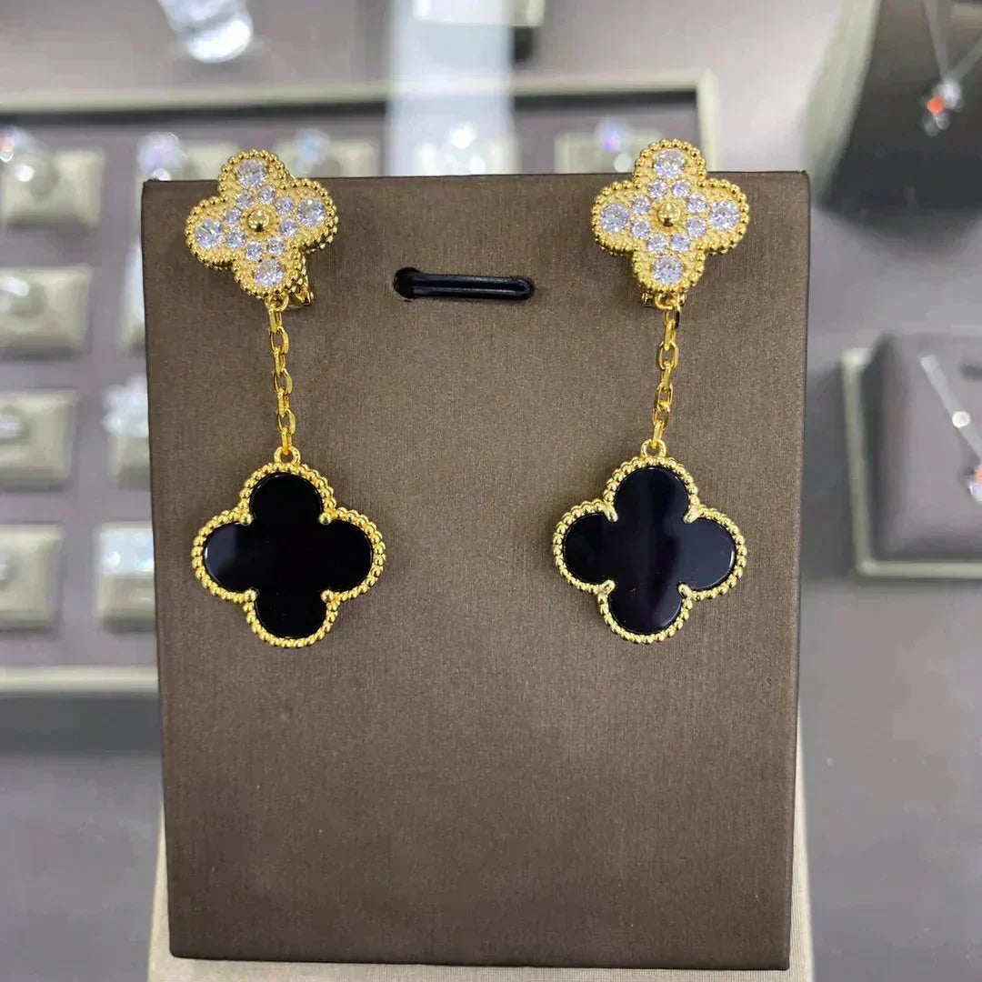 [⭐moonlume]CLOVER  2 MOTIFS  DIAMOND  EARRINGS (MULTIPLE CHOICESç´