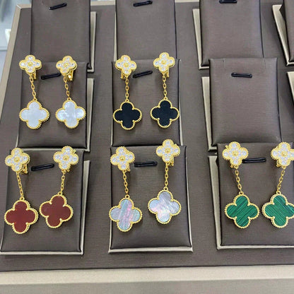 [⭐moonlume]CLOVER  2 MOTIFS  DIAMOND  EARRINGS (MULTIPLE CHOICESç´