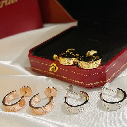 [⭐moonlume]LOVE EARRINGS 5.7MM 2 DIAMONDS