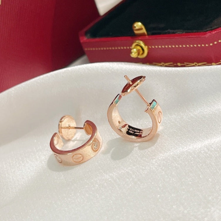 [⭐moonlume]LOVE EARRINGS 5.7MM 2 DIAMONDS