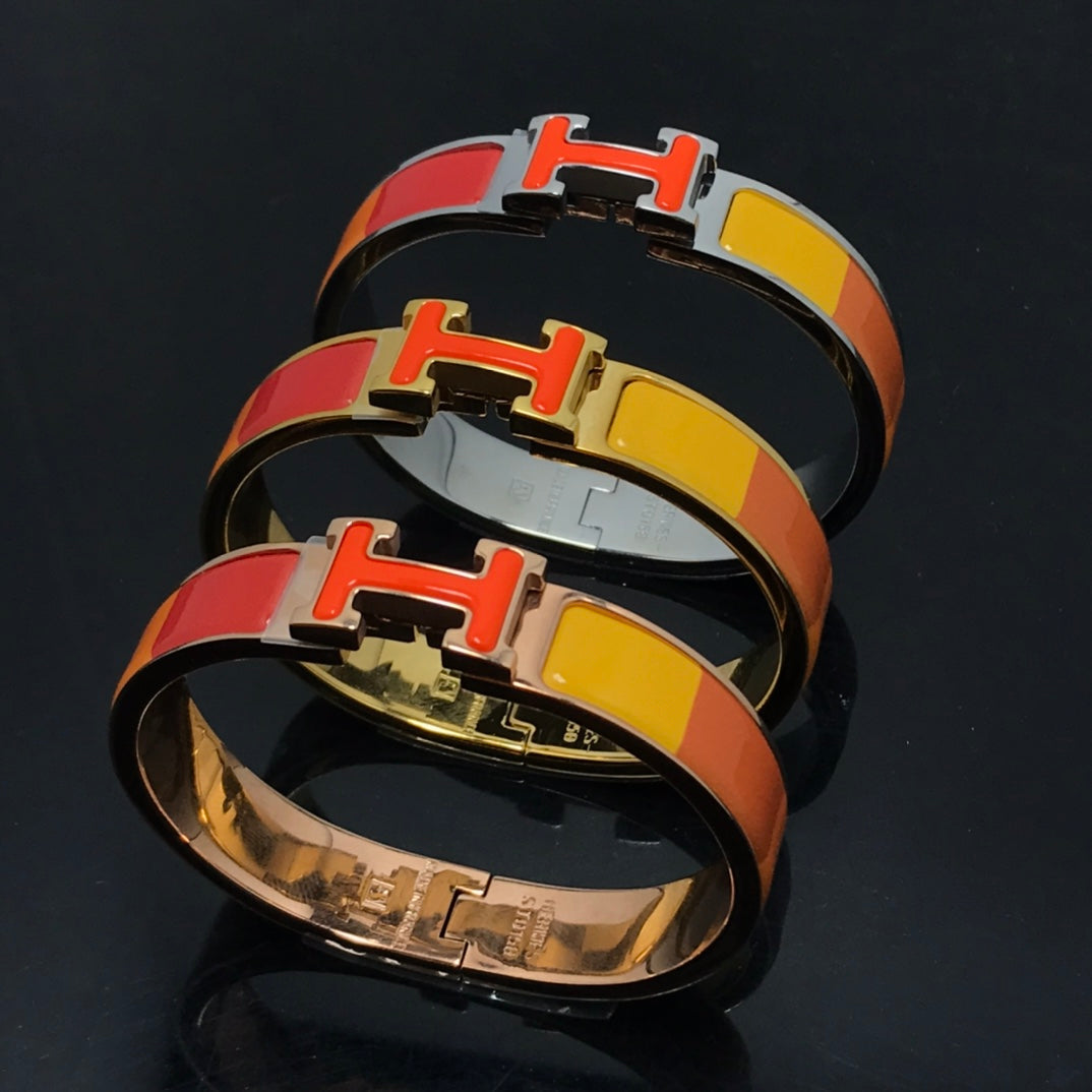 [⭐moonlume]H BRACELET ORANGE RAINBOW CERAMIC