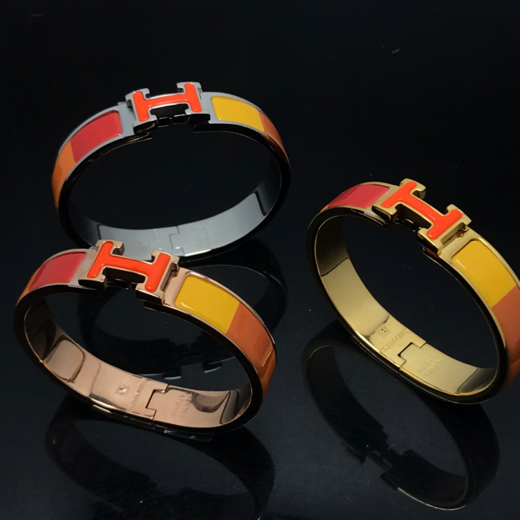 [⭐moonlume]H BRACELET ORANGE RAINBOW CERAMIC