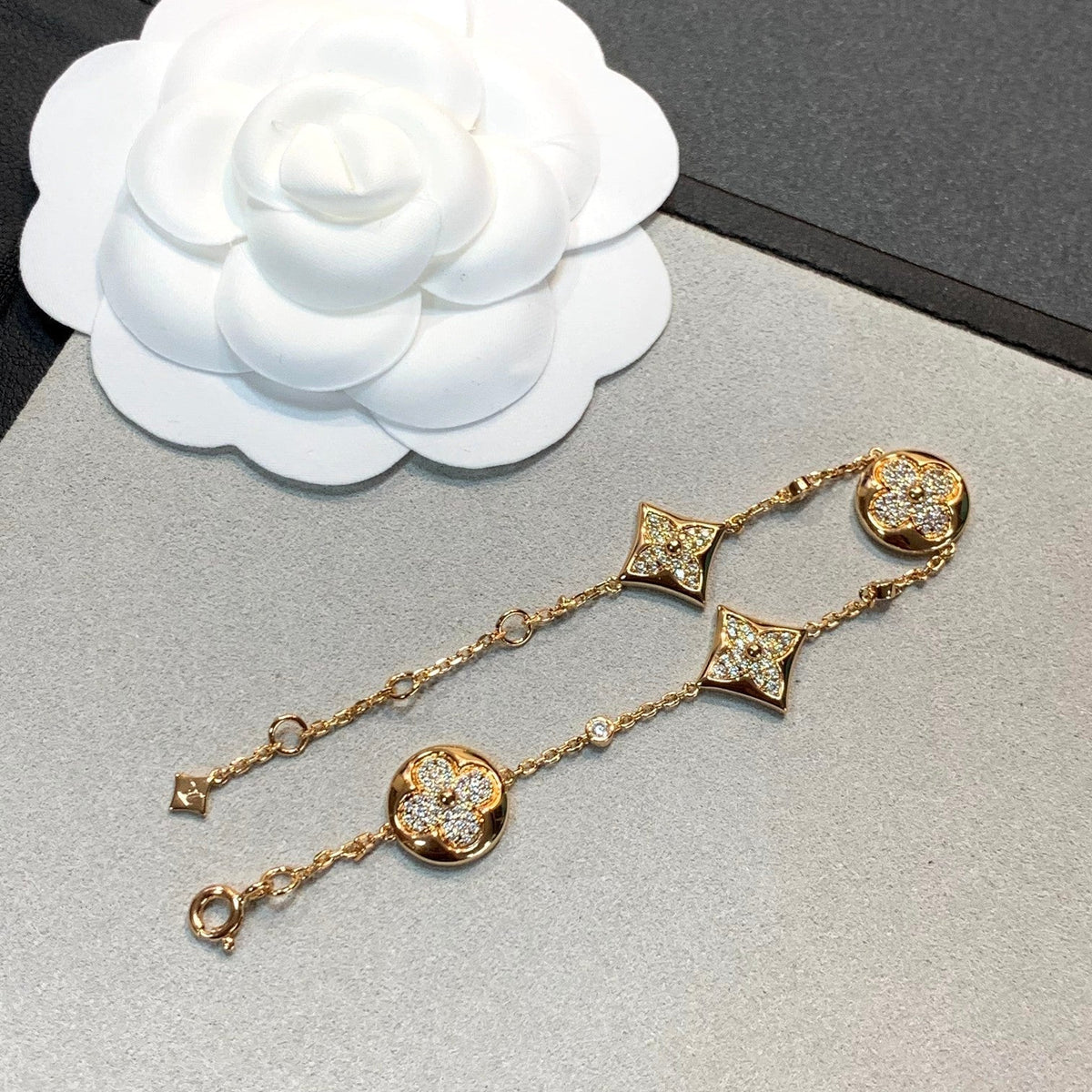 [⭐moonlume]STAR AND SUN 4 MOTIFS GOLD DIAMONDS BRACELET
