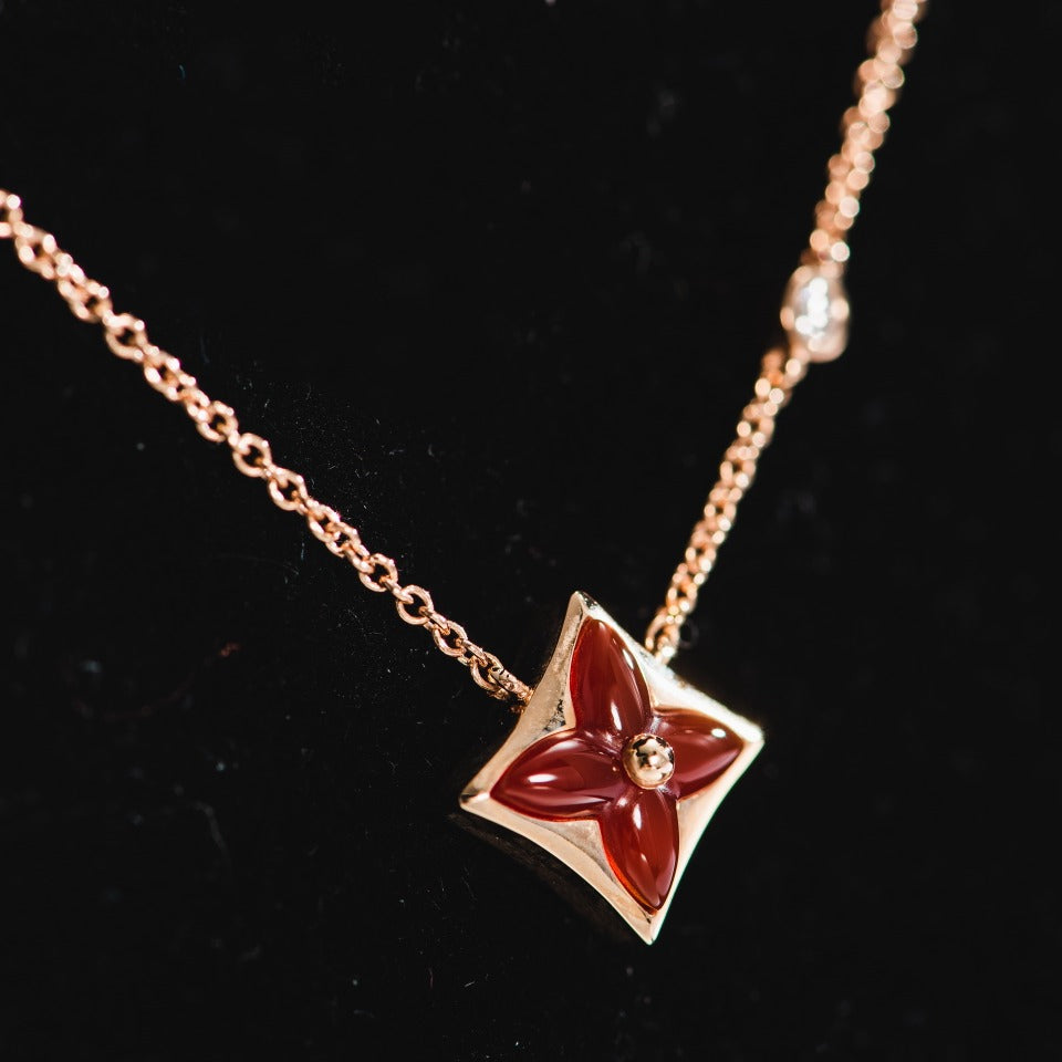 [⭐moonlume]STAR NECKLACE PINK GOLD 1 DIAMOND