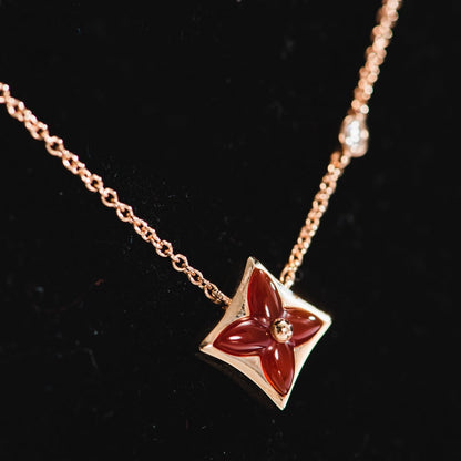 [⭐moonlume]STAR NECKLACE PINK GOLD 1 DIAMOND