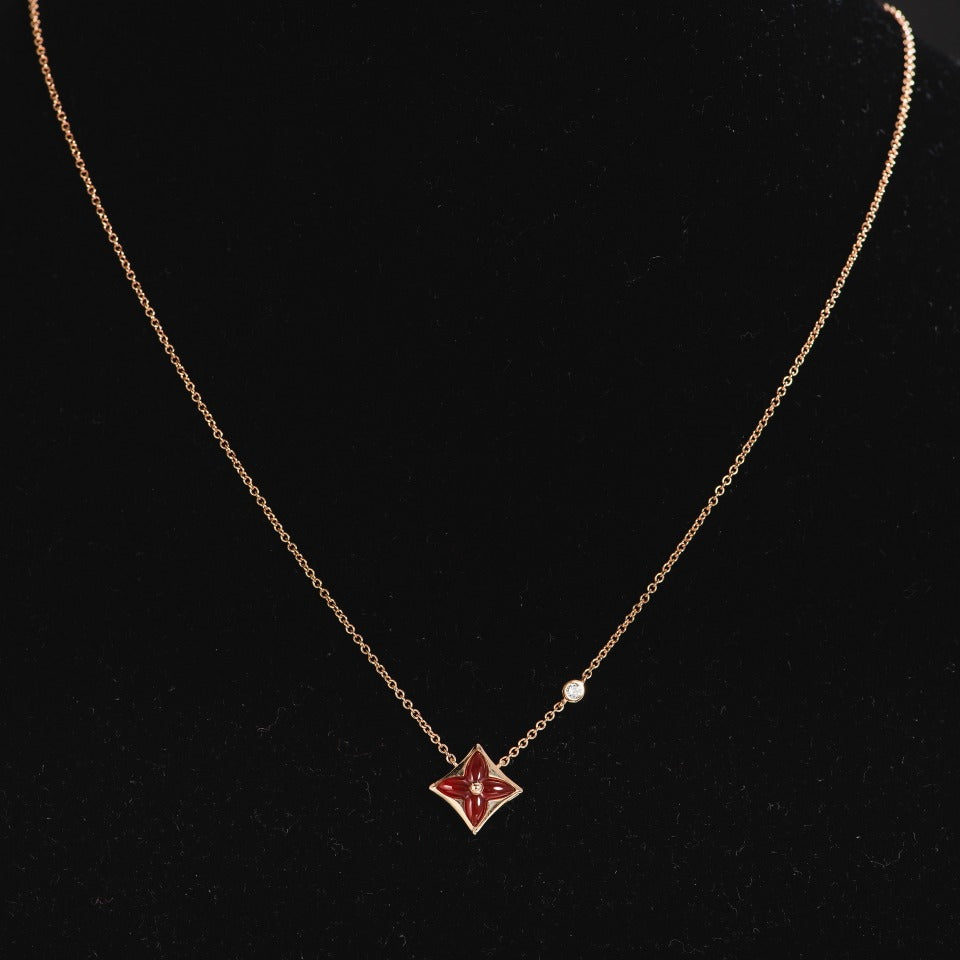 [⭐moonlume]STAR NECKLACE PINK GOLD 1 DIAMOND