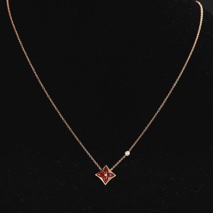 [⭐moonlume]STAR NECKLACE PINK GOLD 1 DIAMOND