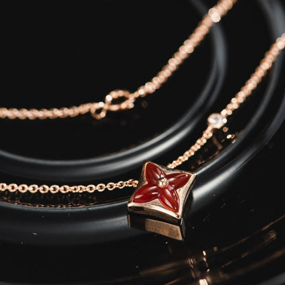 [⭐moonlume]STAR NECKLACE PINK GOLD 1 DIAMOND