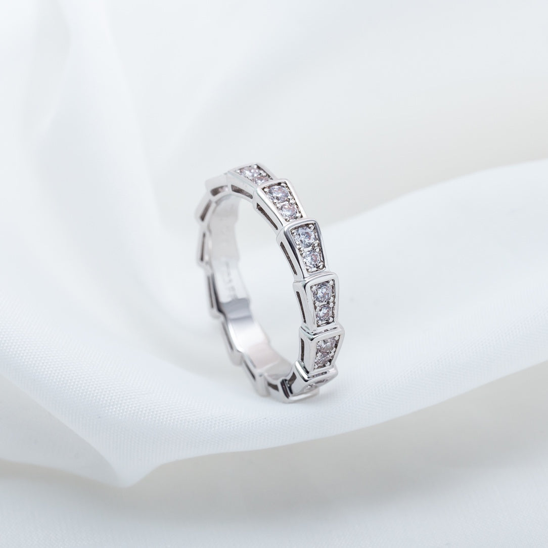 [⭐moonlume]SERPENTI RING SILVER DIAMOND PAVED 3MM