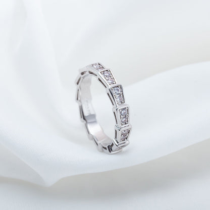 [⭐moonlume]SERPENTI RING SILVER DIAMOND PAVED 3MM