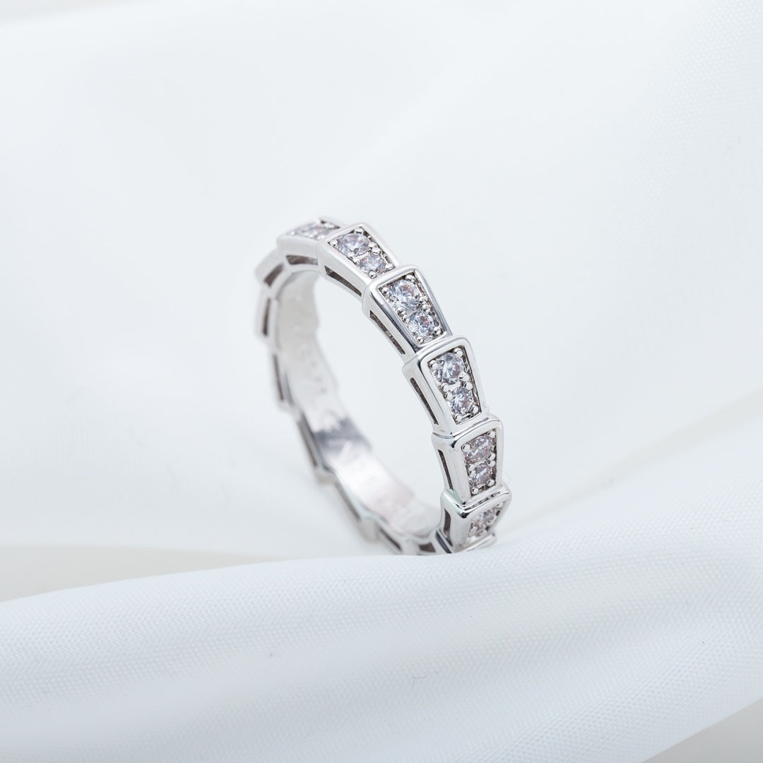 [⭐moonlume]SERPENTI RING SILVER DIAMOND PAVED 3MM