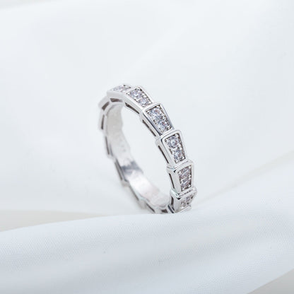 [⭐moonlume]SERPENTI RING SILVER DIAMOND PAVED 3MM