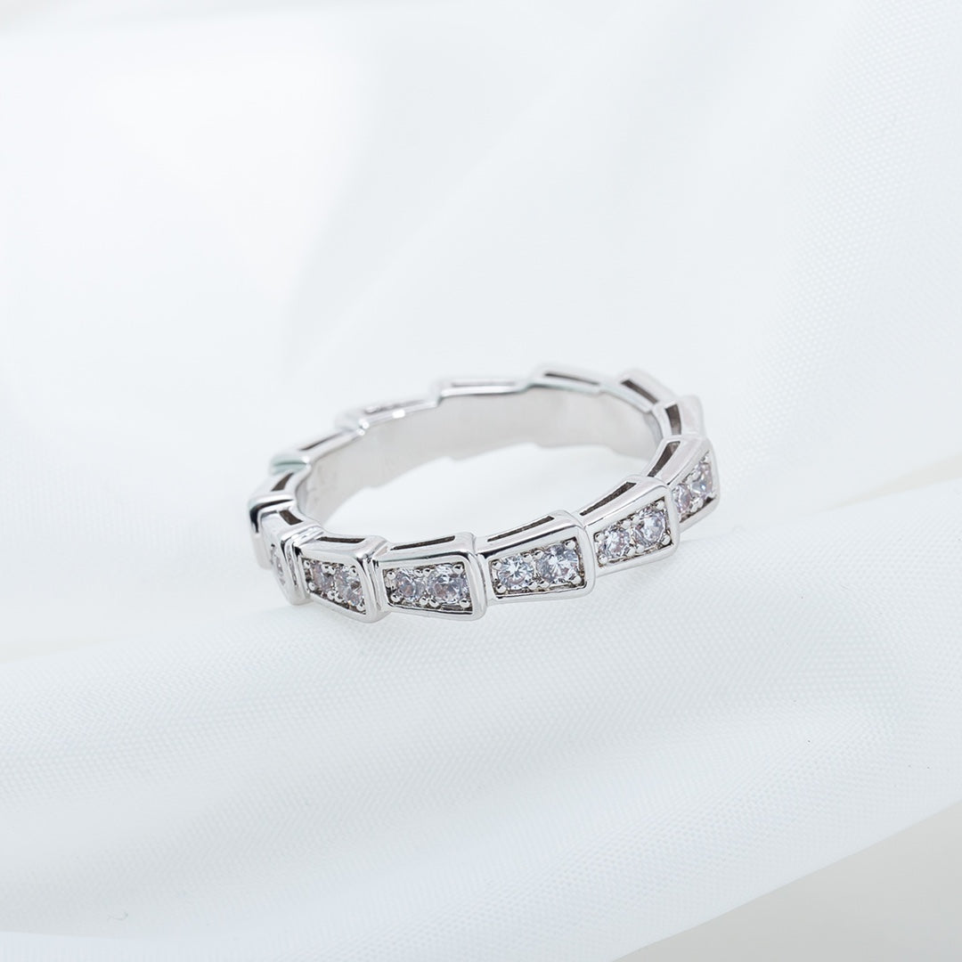 [⭐moonlume]SERPENTI RING SILVER DIAMOND PAVED 3MM