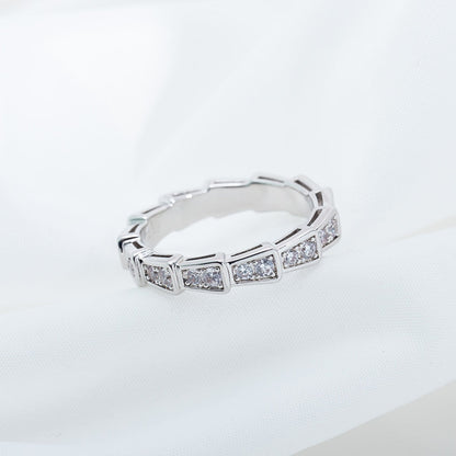 [⭐moonlume]SERPENTI RING SILVER DIAMOND PAVED 3MM