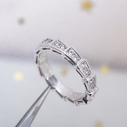 [⭐moonlume]SERPENTI RING SILVER DIAMOND PAVED 3MM
