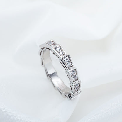 [⭐moonlume]SERPENTI RING SILVER DIAMOND PAVED 3MM