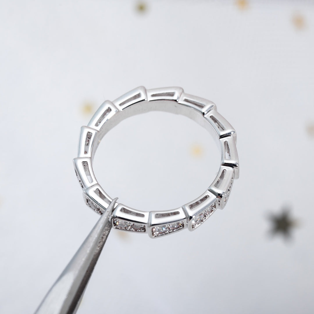[⭐moonlume]SERPENTI RING SILVER DIAMOND PAVED 3MM