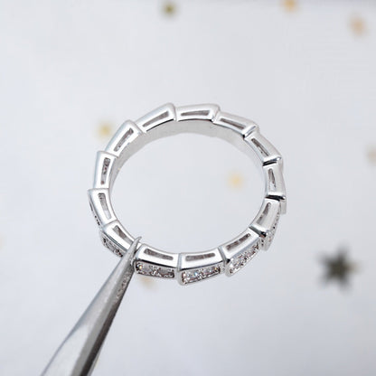 [⭐moonlume]SERPENTI RING SILVER DIAMOND PAVED 3MM