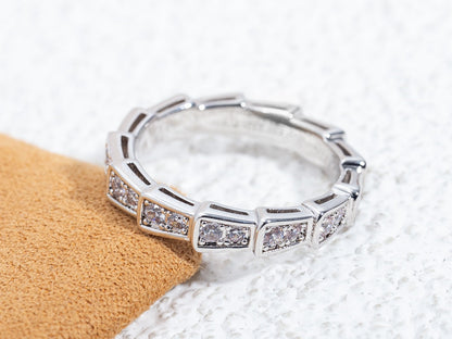 [⭐moonlume]SERPENTI RING SILVER DIAMOND PAVED 3MM