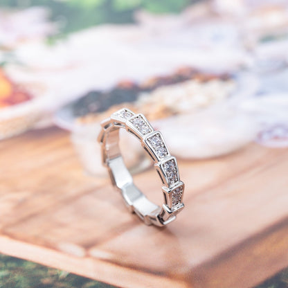 [⭐moonlume]SERPENTI RING SILVER DIAMOND PAVED 3MM