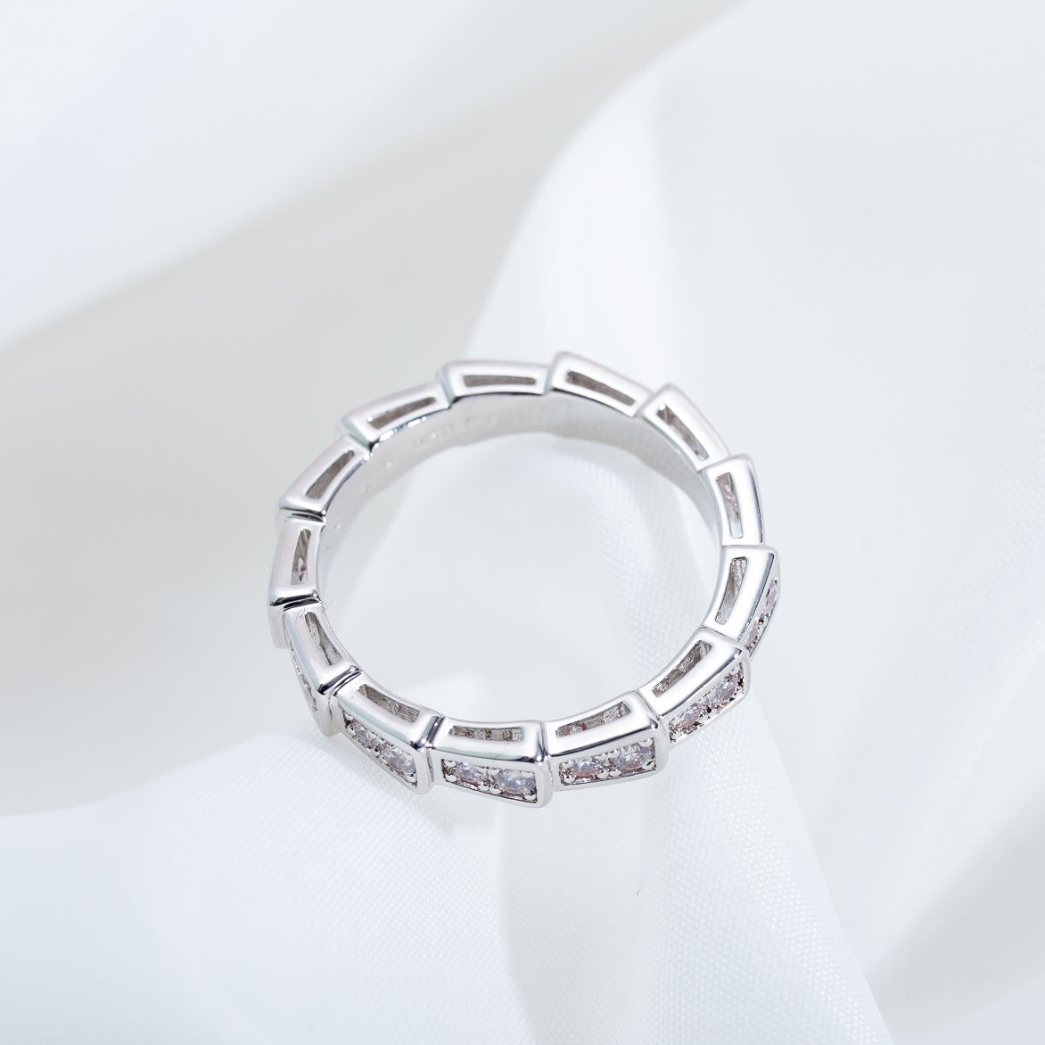 [⭐moonlume]SERPENTI RING SILVER DIAMOND PAVED 3MM