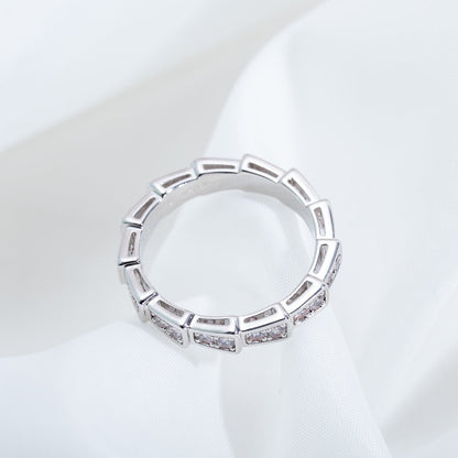 [⭐moonlume]SERPENTI RING SILVER DIAMOND PAVED 3MM