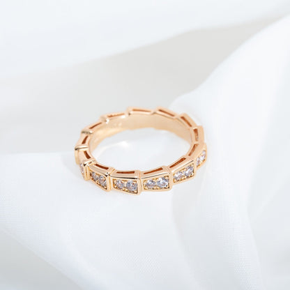 [⭐moonlume]SERPENTI RING PINK GOLD DIAMOND PAVED 3MM