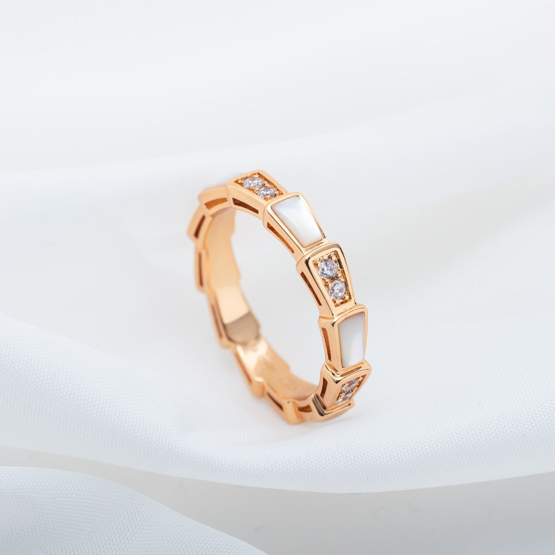 [⭐moonlume]SERPENTI RING PINK GOLD DIAMOND MOP 3MM