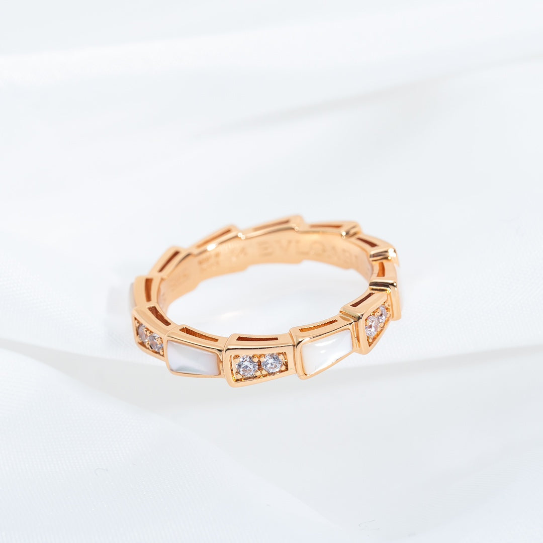 [⭐moonlume]SERPENTI RING PINK GOLD DIAMOND MOP 3MM