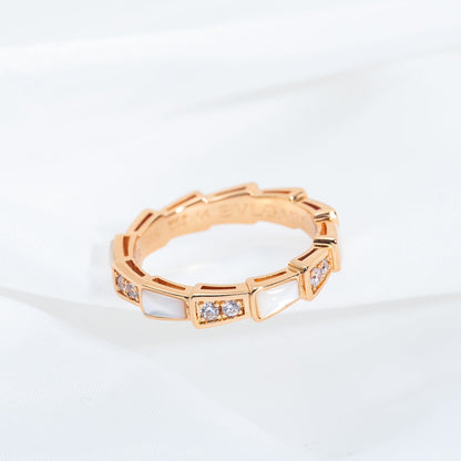 [⭐moonlume]SERPENTI RING PINK GOLD DIAMOND MOP 3MM