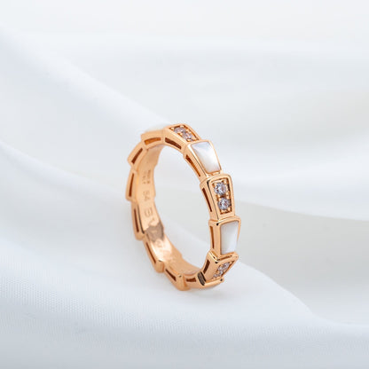 [⭐moonlume]SERPENTI RING PINK GOLD DIAMOND MOP 3MM