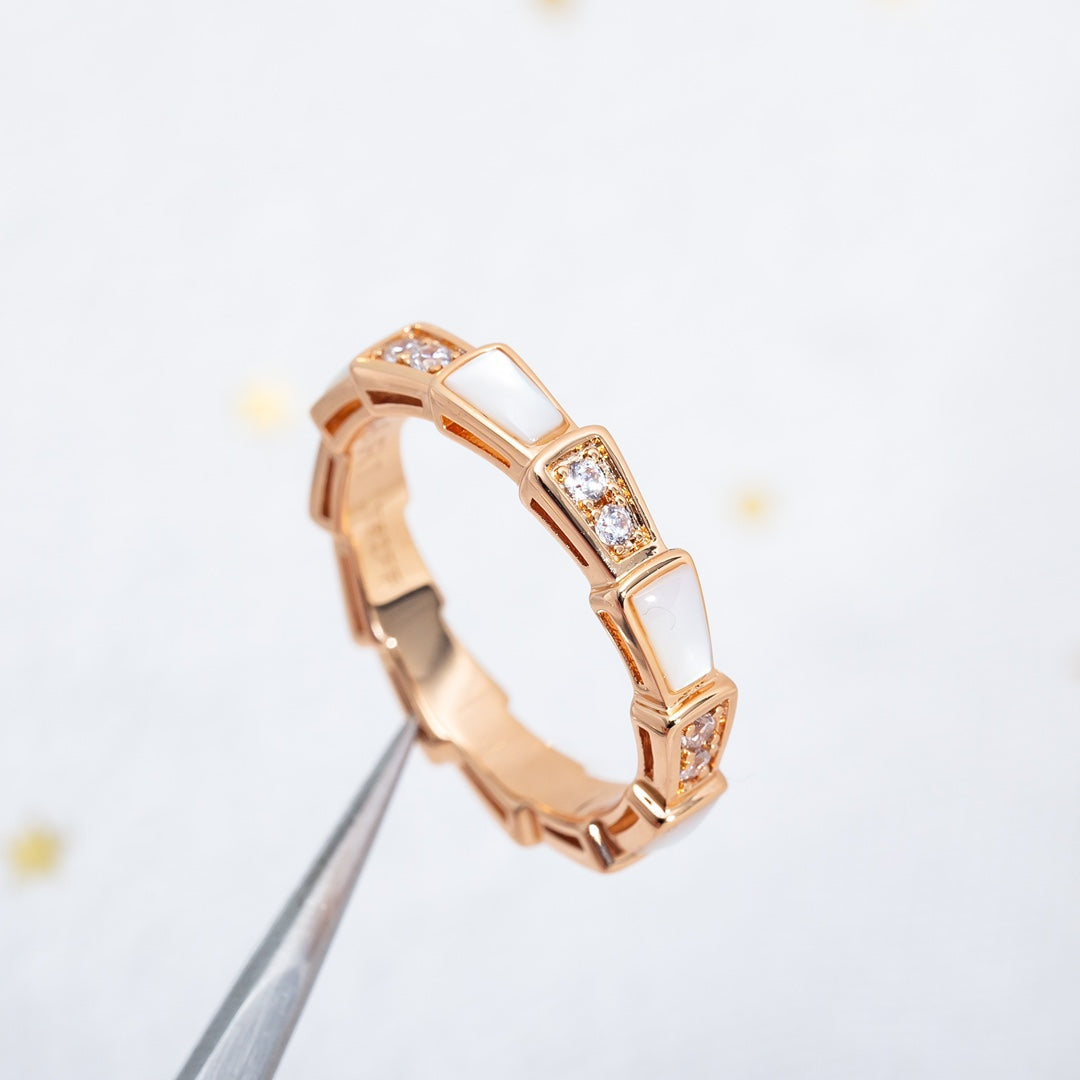 [⭐moonlume]SERPENTI RING PINK GOLD DIAMOND MOP 3MM