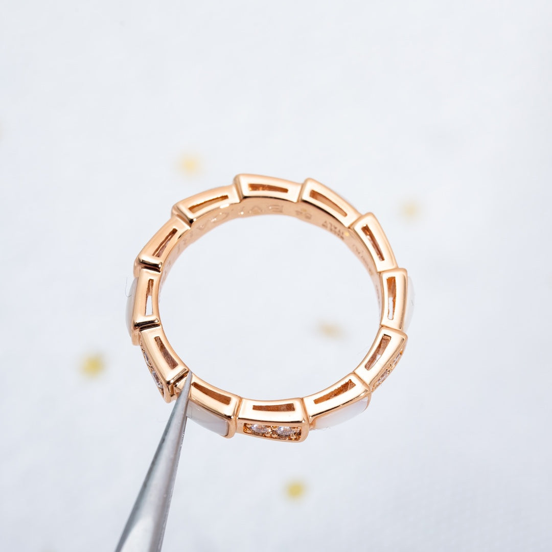 [⭐moonlume]SERPENTI RING PINK GOLD DIAMOND MOP 3MM