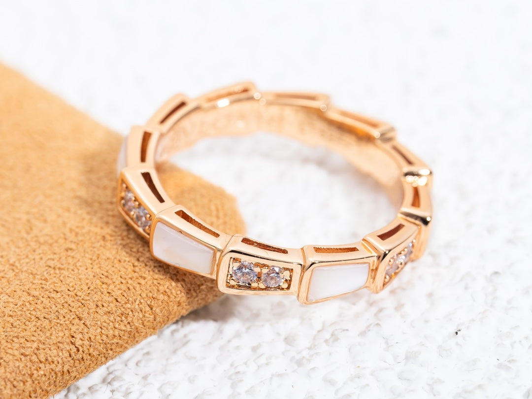 [⭐moonlume]SERPENTI RING PINK GOLD DIAMOND MOP 3MM