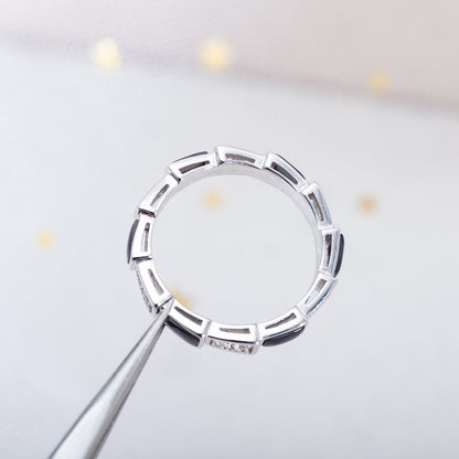 [⭐moonlume]SERPENTI RING SILVER  DIAMOND BLACK MOP 3MM