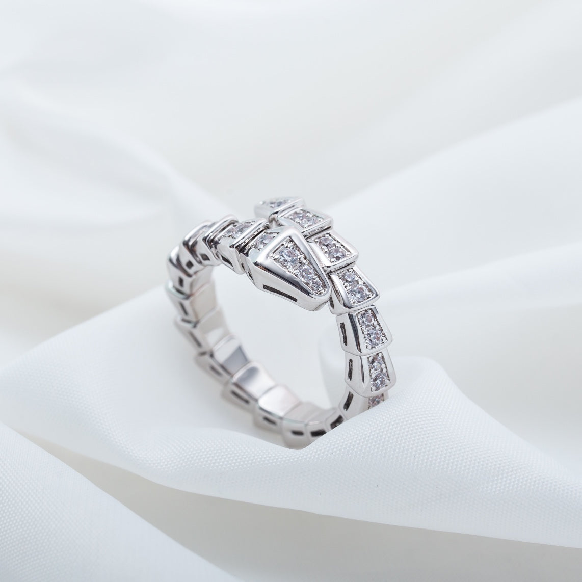 [⭐moonlume]SERPENTI RING SILVER DIAMOND PAVED 4MM