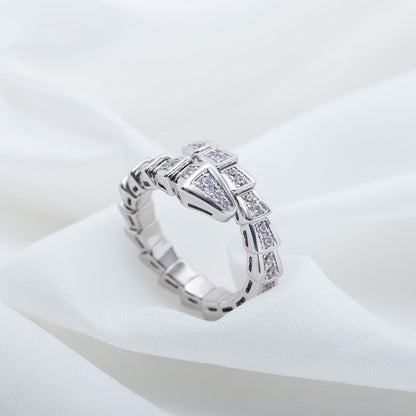[⭐moonlume]SERPENTI RING SILVER DIAMOND PAVED 4MM