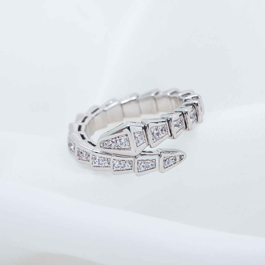 [⭐moonlume]SERPENTI RING SILVER DIAMOND PAVED 4MM