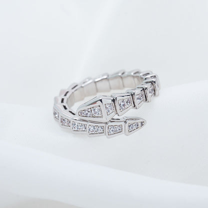 [⭐moonlume]SERPENTI RING SILVER DIAMOND PAVED 4MM