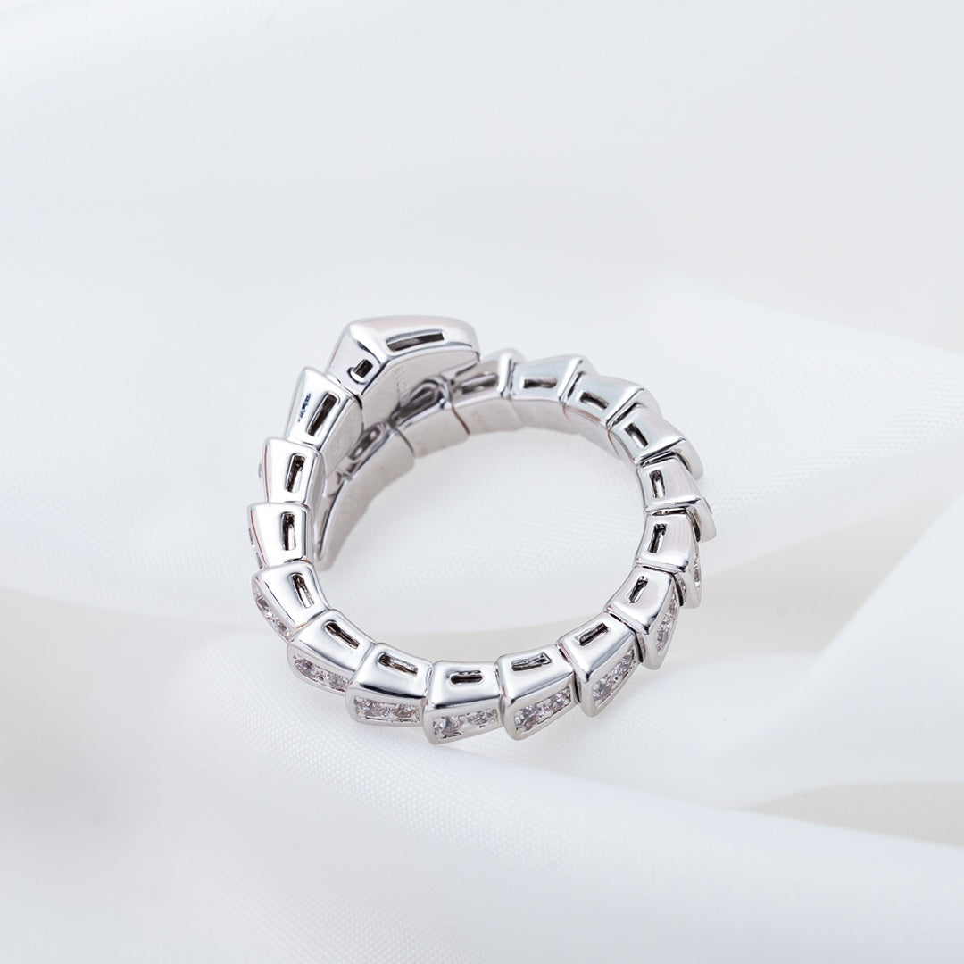 [⭐moonlume]SERPENTI RING SILVER DIAMOND PAVED 4MM