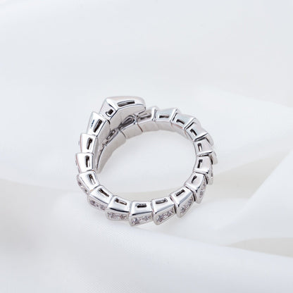 [⭐moonlume]SERPENTI RING SILVER DIAMOND PAVED 4MM