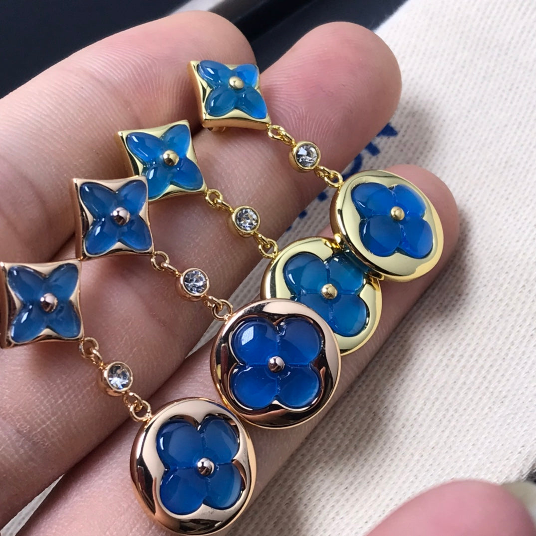 [⭐moonlume]STAR AND SUN AGATE DIAMOND EARRINGS