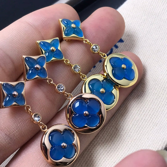 [⭐moonlume]STAR AND SUN AGATE DIAMOND EARRINGS