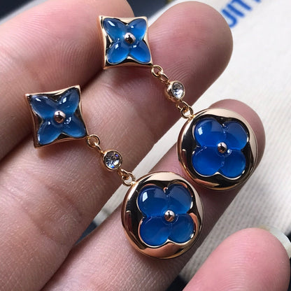 [⭐moonlume]STAR AND SUN AGATE DIAMOND EARRINGS